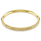 Sublima bangle Snow pavé, White, Gold-tone plated