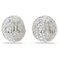 Sublima clip earrings White, Rhodium plated