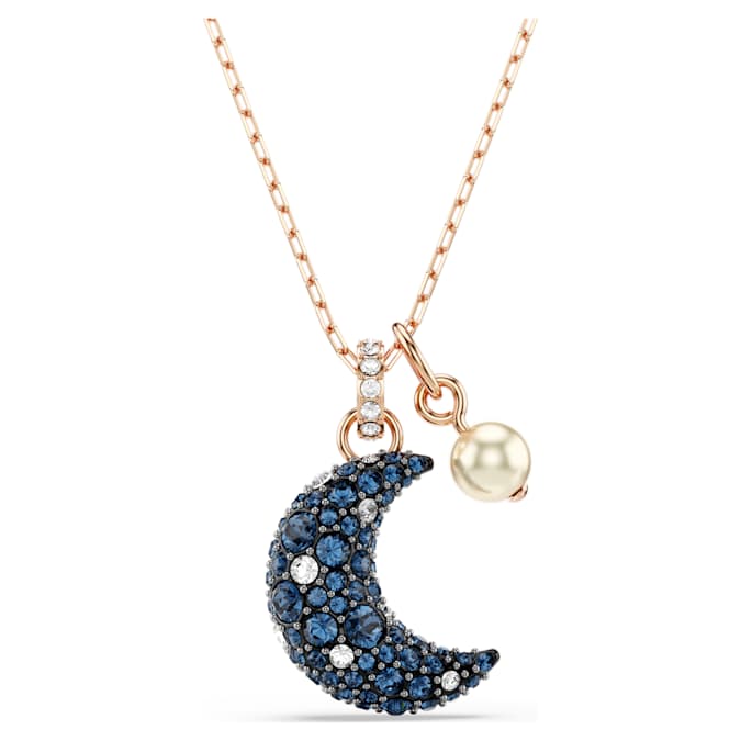 Sublima pendant Crystal pearl, Moon, Multicolored, Rose gold-tone plated