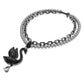 Swan choker and brooch Crystal pearl, Swan, Black, Ruthenium plated