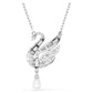 Swan pendant Swan, White, Rhodium plated