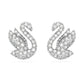 Swarovski Iconic Swan stud earrings Swan, White, Rhodium plated