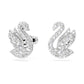 Swarovski Iconic Swan stud earrings Swan, White, Rhodium plated