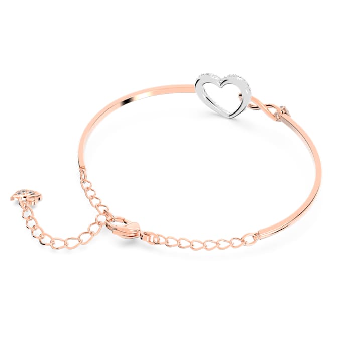 Swarovski Infinity bangle Infinity and heart, White, Mixed metal
