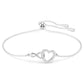 Swarovski Infinity bracelet Infinity and heart, White, Rhodium plated