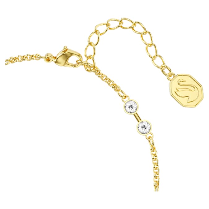 Swarovski Remix Collection strand Round cut, White, Gold-tone plated