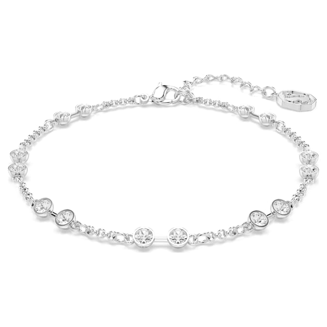Swarovski Remix Collection strand Round cut, White, Rhodium plated
