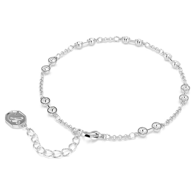 Swarovski Remix Collection strand Round cut, White, Rhodium plated