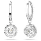Swarovski Sparkling Dance drop earrings Round cut, White, Rhodium plated