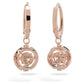 Swarovski Sparkling Dance drop earrings Round cut, White, Rose gold-tone plated