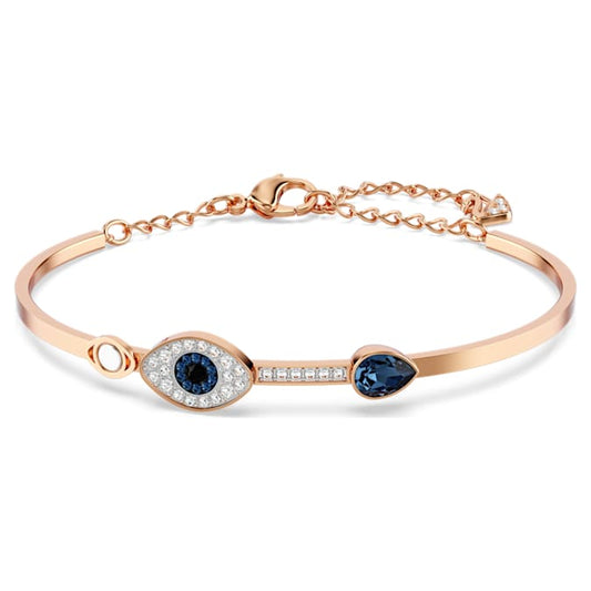 Symbolica bangle Evil eye, Blue, Mixed metal finish