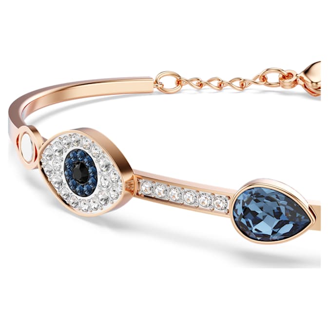 Symbolica bangle Evil eye, Blue, Mixed metal finish
