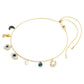 Symbolica choker Crystal pearl, Moon, infinity, clover, evil eye and horseshoe, Blue, Gold-tone plated