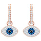 Symbolica hoop earrings Evil eye, Blue, Rose gold-tone plated