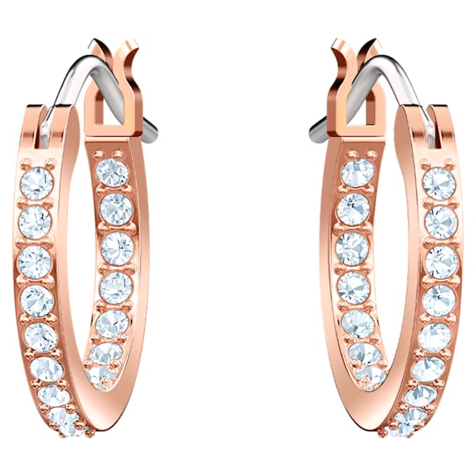 Symbolica hoop earrings Evil eye, Blue, Rose gold-tone plated