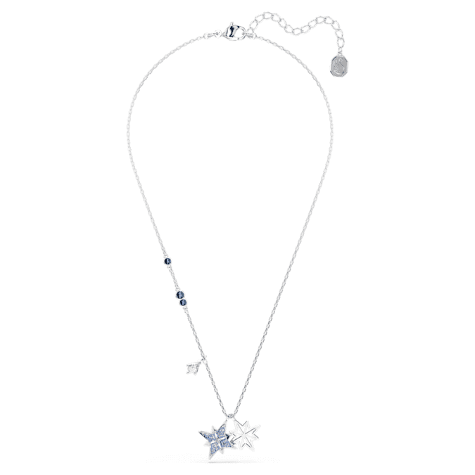 Symbolica pendant Star, Blue, Rhodium plated