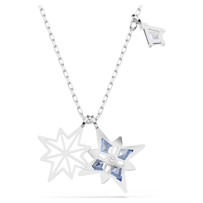 Symbolica pendant Star, Blue, Rhodium plated