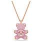 Teddy pendant Bear, Pink, Rose gold-tone plated