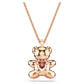 Teddy pendant Bear, Pink, Rose gold-tone plated