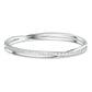 Twist bangle White, Rhodium plated