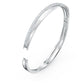 Twist bangle White, Rhodium plated