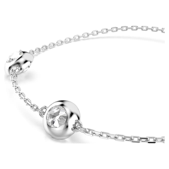 Una Angelic bracelet Round cut, Double sided motifs, White, Rhodium plated