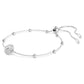 Una Angelic bracelet Round cut, White, Rhodium plated