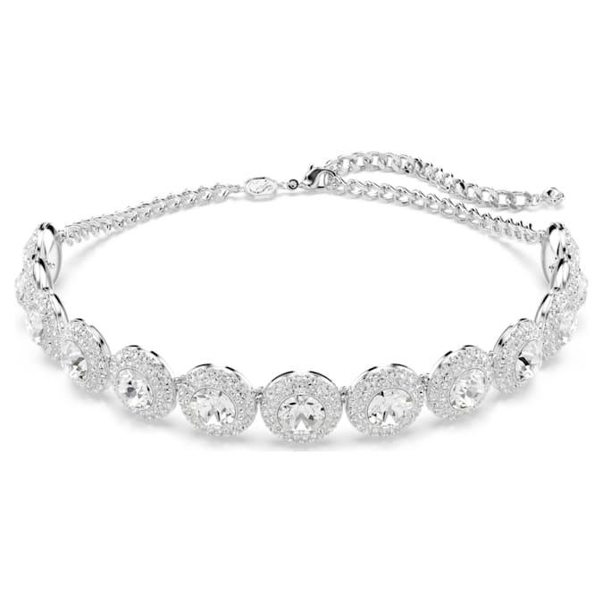 Una Angelic choker White, Rhodium plated