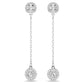 Una Angelic drop earrings Round cut, White, Rhodium plated