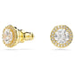 Una Angelic stud earrings Round cut, Gold tone, Gold-tone plated