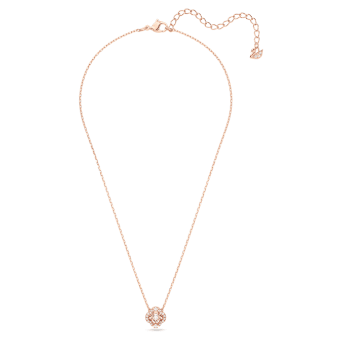 Una necklace Clover, Pink, Rose gold-tone plated