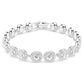 Una Tennis bracelet Round cut, White, Rhodium plated