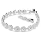 Una Tennis bracelet Round cut, White, Rhodium plated
