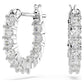 Vittore hoop earrings Round cut, White, Rhodium plated