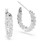 Vittore hoop earrings Round cut, White, Rhodium plated