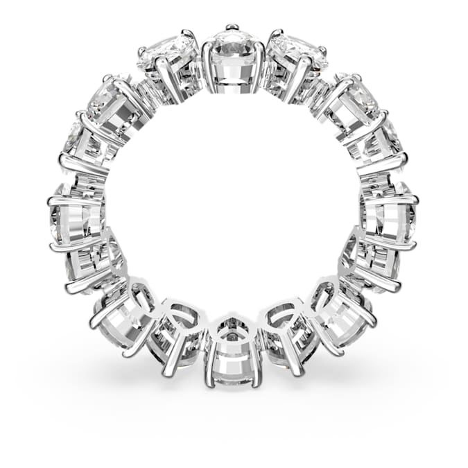 Vittore ring Drop cut, White, Rhodium plated