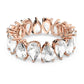 Vittore ring Drop cut, White, Rose gold-tone plated