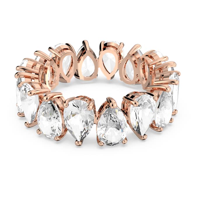 Vittore ring Drop cut, White, Rose gold-tone plated