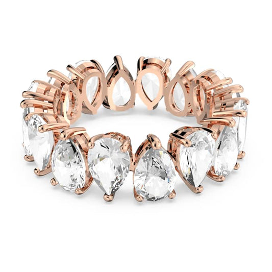 Vittore ring Drop cut, White, Rose gold-tone plated
