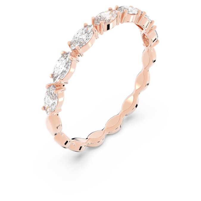 Vittore ring Marquise cut, White, Rose gold-tone plated