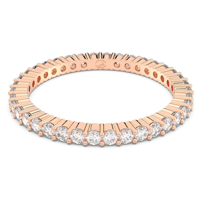 Vittore ring Round cut, White, Rose gold-tone finish