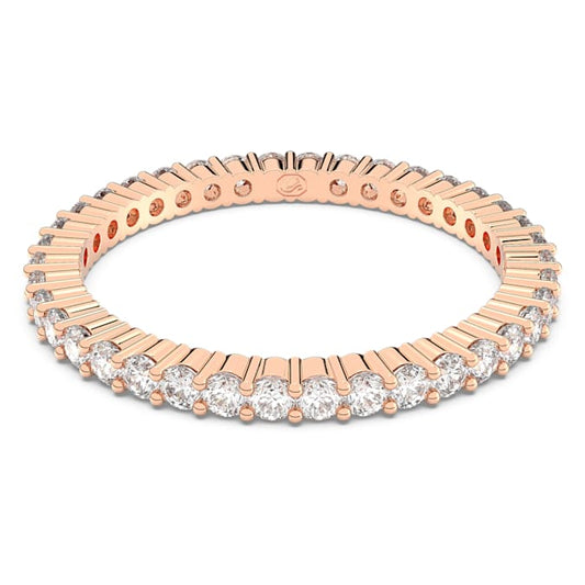 Vittore ring Round cut, White, Rose gold-tone finish