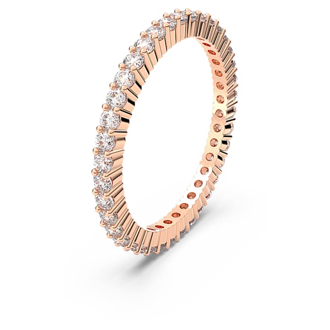Vittore ring Round cut, White, Rose gold-tone finish