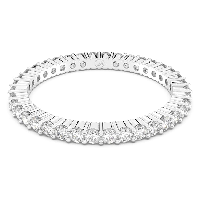 Vittore ring Round cut, White, Silver-tone finish