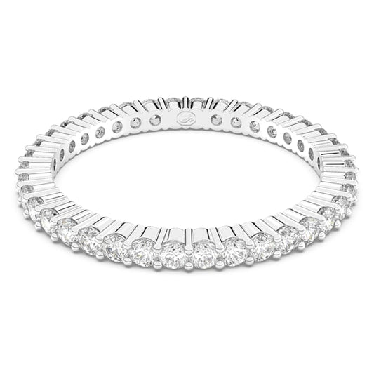 Vittore ring Round cut, White, Silver-tone finish