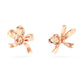 Volta stud earrings Bow, Small, White, Rose gold-tone plated