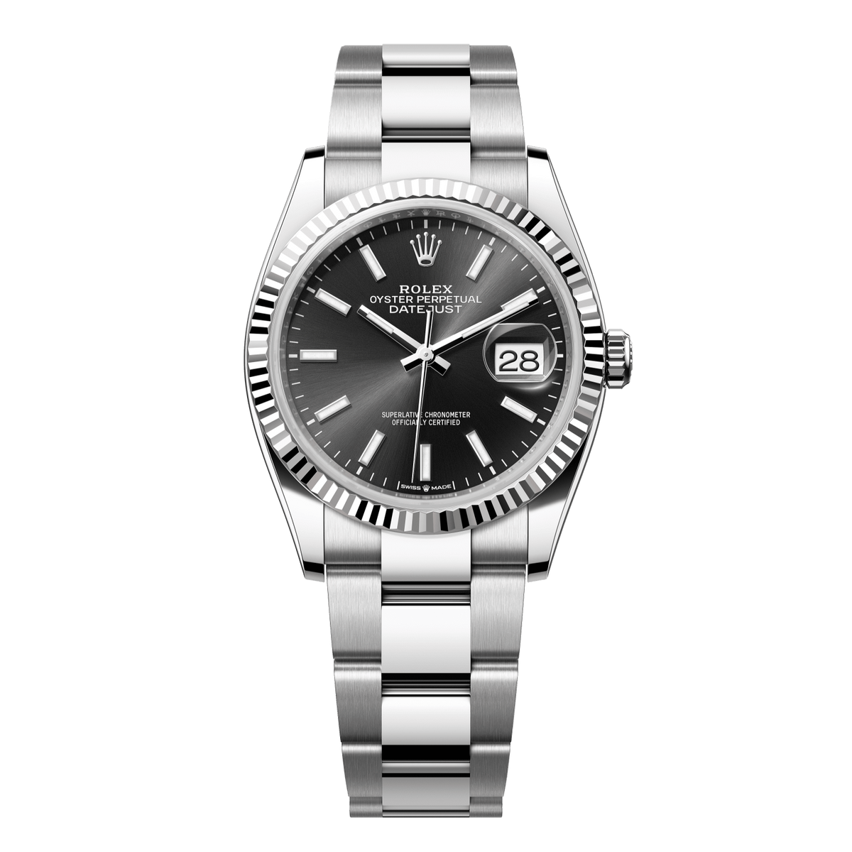 Rolex Datejust 36 Black Dial WG/Steel Oyster Bracelet 126234