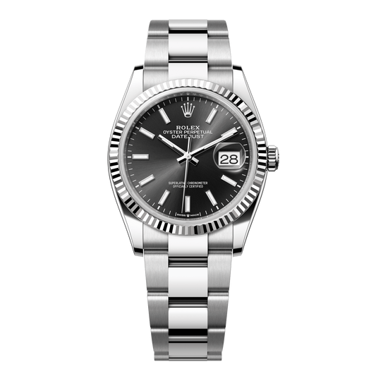 Rolex Datejust 36 Black Dial WG/Steel Oyster Bracelet 126234