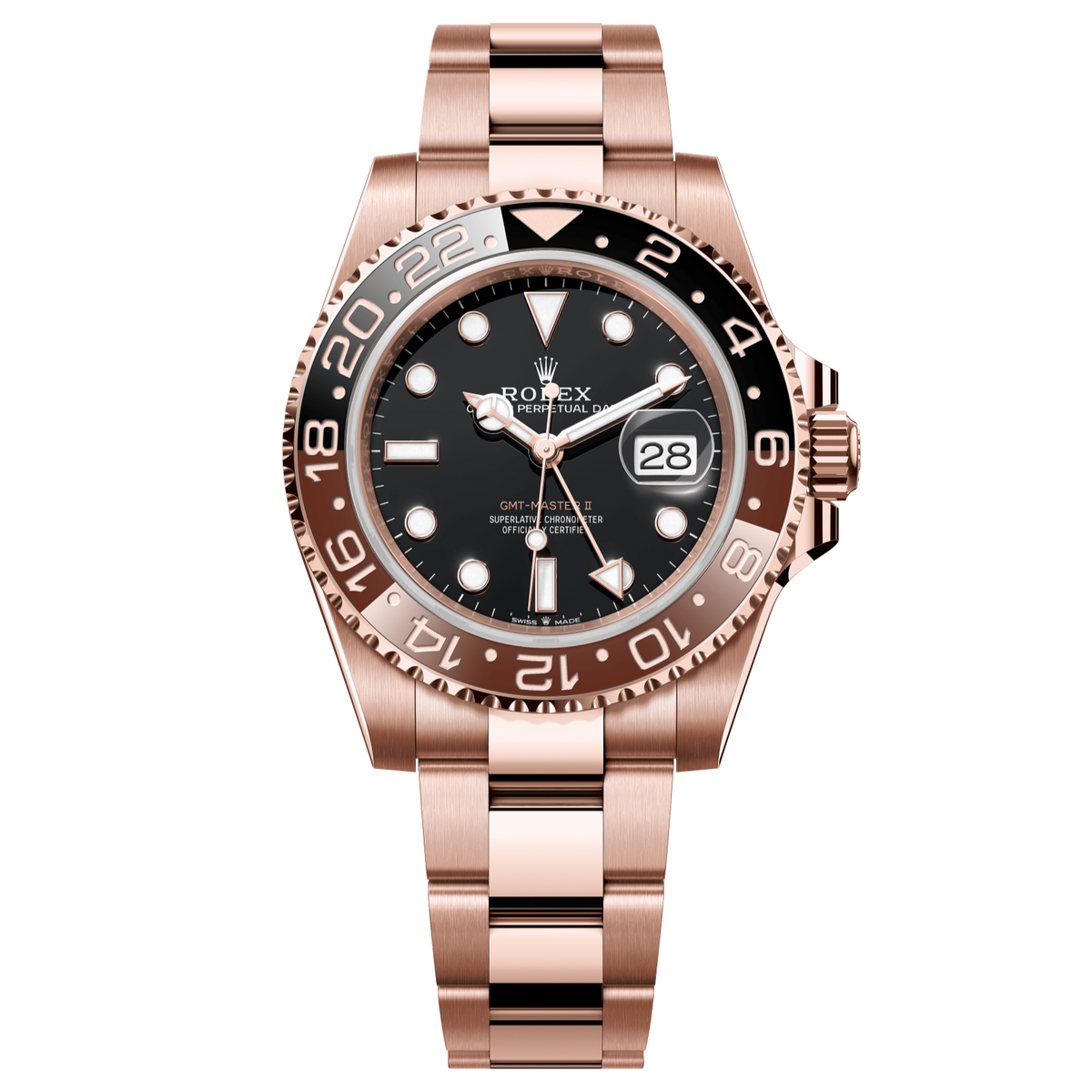 Rolex GMT-Master II 40mm Black Dial Everose Gold Oyster Bracelet 126715CHNR
