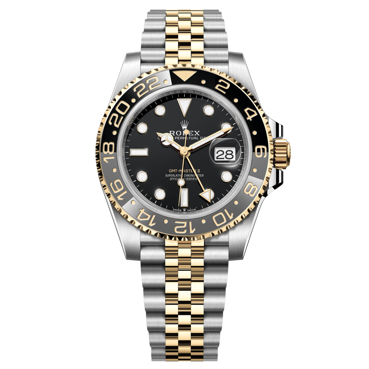 Rolex GMT-Master II 40mm Black Dial YG/Steel Jubilee Bracelet 126713GRNR